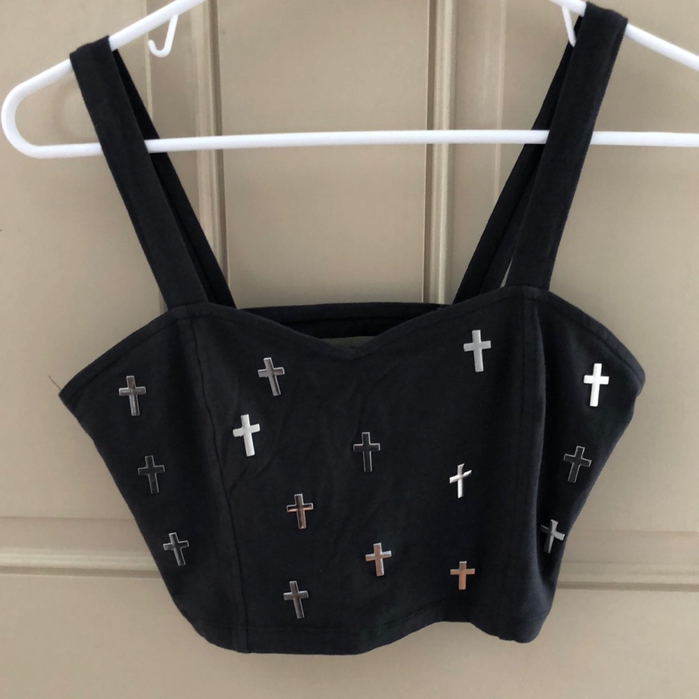 Ribbed Back Cross Top